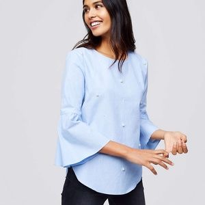 Ann Taylor Loft Shirt Flounce Sleeves XL